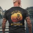 Quarterback Funny Football Quaterback Men's Back Print T-Shirt Gifts for Old Men