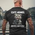 Real Have Cats Cat Sayings Cat T-Shirt mit Rückendruck Geschenke für alte Männer