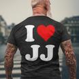 Red Heart I Love Jj T-Shirt mit Rückendruck Geschenke für alte Männer