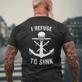 I Refuse To Sink De Entrenamiento De Gimnasio Con Calavera De Ancla Camiseta Hombre Estampado Espalda Regalos para ancianos