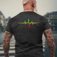 Reggae Heartbeat Pulse Frequency Music Wave Colours T-Shirt mit Rückendruck Geschenke für alte Männer