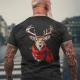 Reindeer Graphic Illustration Reindeer T-Shirt mit Rückendruck Geschenke für alte Männer