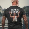 Reps 4 Jesús En El Gimnasio Reps 4 Jesus In The Gym Sin Mangas Camiseta Hombre Estampado Espalda Regalos para ancianos