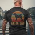 Retro Akita Dad Akita Daddy Dog Owner Pet Father Men's T-shirt Back Print Gifts for Old Men