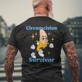 Retro Circumcision Survivor Adult Humor Religious Men's Back Print T-Shirt Gifts for Old Men