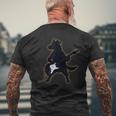 Retro Divertido Perro Amante De La Guitarra Rock Perro Tocando La Guitarra Camiseta Hombre Estampado Espalda Regalos para ancianos