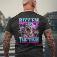 Rizz Em With The Tism Retrointage Raccoon Meme T-Shirt mit Rückendruck Geschenke für alte Männer