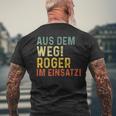 Roger Lustiger Spruch Nameorname T-Shirt mit Rückendruck Geschenke für alte Männer