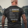 Roofer Hourly Wage T-Shirt mit Rückendruck Geschenke für alte Männer