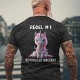 Rule 1 Snout Unicorn Sarcasm T-Shirt mit Rückendruck Geschenke für alte Männer