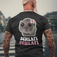 Sad Hamster Hampter Schlafi Schlafi Sad Hamster Meme T-Shirt mit Rückendruck Geschenke für alte Männer