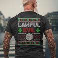 Santa Lawful Evil Christmas D20 Ugly Tabletop Sweater Men's Back Print T-Shirt Gifts for Old Men