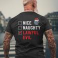 Santa's Lawful Evil List D20 Tabletop Christmas Men's Back Print T-Shirt Gifts for Old Men