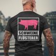 Schweine Flusterer Schweinebauer T-Shirt mit Rückendruck Geschenke für alte Männer