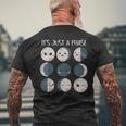 Science Teacher Moon Phases Scientist Back To School Men's Back Print T-Shirt Gifts for Old Men