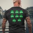 Skibidi St Patrick Day Saint Patrick's Day Clover Men's Back Print T-Shirt Gifts for Old Men