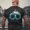 Skiing Winter Sports Apres-Ski T-Shirt mit Rückendruck Geschenke für alte Männer