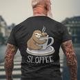 Sloth Sleep At Cup Of Coffee Sloth Sloffee Men's Back Print T-Shirt Gifts for Old Men