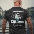 Someone In Colorado Loves Me Vintage Sunset Mountain Men's Back Print T-Shirt Gifts for Old Men
