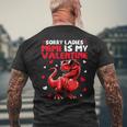 Sorry Ladies Mimi Is My Valentine Dinosaur Holding Hearts Men's T-shirt Back Print Gifts for Old Men