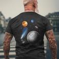 Space Motif Universe Stars Solar System Planets Sun T-Shirt mit Rückendruck Geschenke für alte Männer