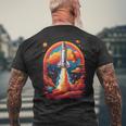 Space Travel With Space Shuttle Rocket Astronaut Dream T-Shirt mit Rückendruck Geschenke für alte Männer