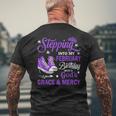 Stepping Into My February Birthday With God's Grace & Mercy Men's T-shirt Back Print Gifts for Old Men