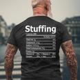 Stuffing Nutrition Facts Thanksgiving Dinner Nutrition Facts Men's Back Print T-Shirt Gifts for Old Men