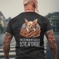 Süßer Chihuahua Hundebesitzer Offizielles Schlaf Hund T-Shirt mit Rückendruck Geschenke für alte Männer