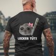 Tasty Tüti X Sad Hamster Meme Grass Bag Cannabis T-Shirt mit Rückendruck Geschenke für alte Männer