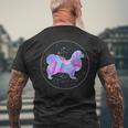 Tibetan Spaniel Art Watercolor Dog Aquarelle T-Shirt Men's Back Print T-Shirt Gifts for Old Men