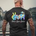 Tie Dye Heart Th Cute Dentist Peace Love Dental Men's T-shirt Back Print Gifts for Old Men