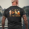 Tis The Season Great Dane Dog Fall Autumn Pumpkin Coffee Men's Back Print T-Shirt Gifts for Old Men