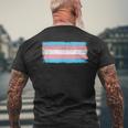 Trans Flag Outfit Lgbtq Transgender Camiseta Hombre Estampado Espalda Regalos para ancianos