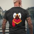 Turkey Face Pilgrim Thanksgiving Costume Men's Back Print T-Shirt Gifts for Old Men