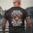 Never Underestimate The Power Of Burkey Burkey Name Men's T-shirt Back Print Gifts for Old Men