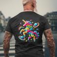 Unicorn Blocks Master Builder Building Blocks Bricks Men's T-shirt Back Print Gifts for Old Men