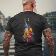 Upright Bass Instrument On Colourful Lacquered Double Bass T-Shirt mit Rückendruck Geschenke für alte Männer