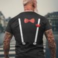 Valentine's Day Costume Hearts Bow Tie & Braces T-Shirt mit Rückendruck Geschenke für alte Männer