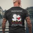 Valentinstag Ich Liebe Dich Jeden Tag Pinguin Partner T-Shirt mit Rückendruck Geschenke für alte Männer