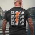 Vintage Game Day Basketball Lightning Bolt Team Sport Men's T-shirt Back Print Gifts for Old Men