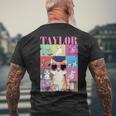 Vintage Taylor First Name Personalized Cat Birthday Party Men's T-shirt Back Print Gifts for Old Men