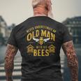 Vintage Never Underestimate An Old Man Beekeeper Men's T-shirt Back Print Gifts for Old Men