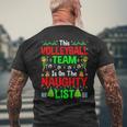 This Volleyball Team On Naughty List Cute Christmas Elf Men's Back Print T-Shirt Gifts for Old Men