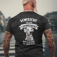 Vorsichtor Dem Herrchen Der Dalmatian Ist Harmlos Gassi T-Shirt mit Rückendruck Geschenke für alte Männer