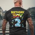 Western Family Birthday Boy 2 Cowboy 2Nd Birthday Men's T-shirt Back Print Gifts for Old Men