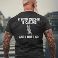 My Western Screech-Owl Is Calling And i Must Go Bird Men's Back Print T-Shirt Gifts for Old Men