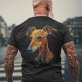 Whippet Dog Motif Pet Illustration Colourful Whippet T-Shirt mit Rückendruck Geschenke für alte Männer