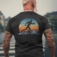 Winter Sports Vintage Sunset Cross-Country Skiing Men's Back Print T-Shirt Gifts for Old Men