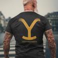 Yellowstone Dutton Ranch Gold Y Logo S T-Shirt mit Rückendruck Geschenke für alte Männer